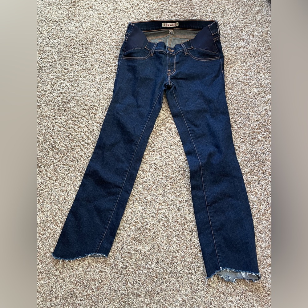 J Brand Mama J Indigo Fray Hem Maternity Jeans, Size 27